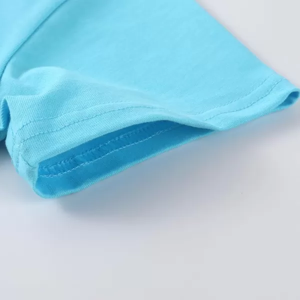 Noomelfish Girls Short Sleeve Heart Pocket Tshirts Casual Cotton Tee Tops Blouse 512 YearsBlue