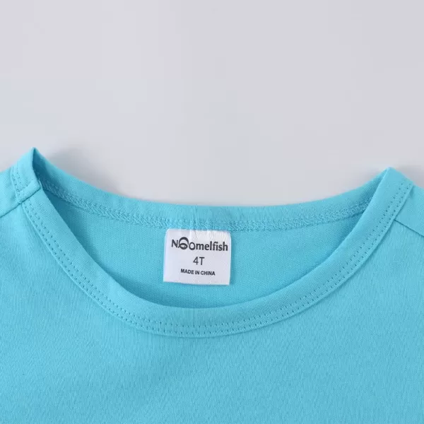 Noomelfish Girls Short Sleeve Heart Pocket Tshirts Casual Cotton Tee Tops Blouse 512 YearsBlue