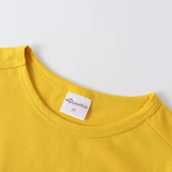 Noomelfish Girls Short Sleeve Heart Pocket Tshirts Casual Cotton Tee Tops Blouse 512 YearsGold Yellow