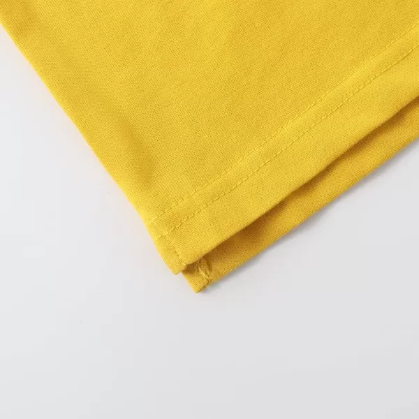Noomelfish Girls Short Sleeve Heart Pocket Tshirts Casual Cotton Tee Tops Blouse 512 YearsGold Yellow