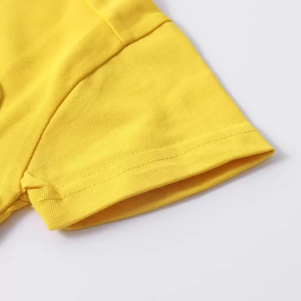 Noomelfish Girls Short Sleeve Heart Pocket Tshirts Casual Cotton Tee Tops Blouse 512 YearsGold Yellow