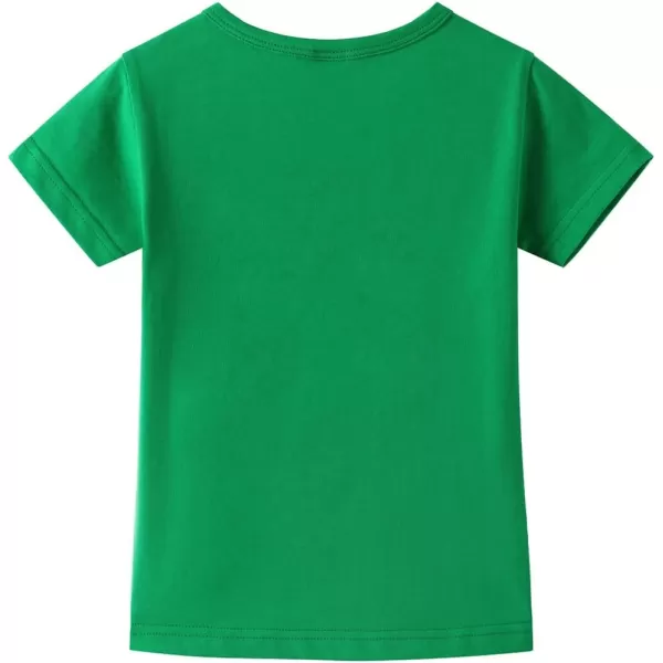 Noomelfish Girls Short Sleeve Heart Pocket Tshirts Casual Cotton Tee Tops Blouse 512 YearsGreen