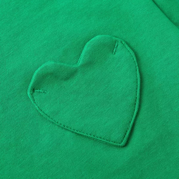 Noomelfish Girls Short Sleeve Heart Pocket Tshirts Casual Cotton Tee Tops Blouse 512 YearsGreen