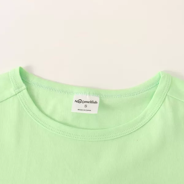 Noomelfish Girls Short Sleeve Heart Pocket Tshirts Casual Cotton Tee Tops Blouse 512 YearsLight Green