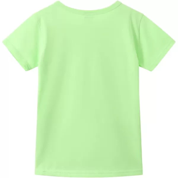 Noomelfish Girls Short Sleeve Heart Pocket Tshirts Casual Cotton Tee Tops Blouse 512 YearsLight Green