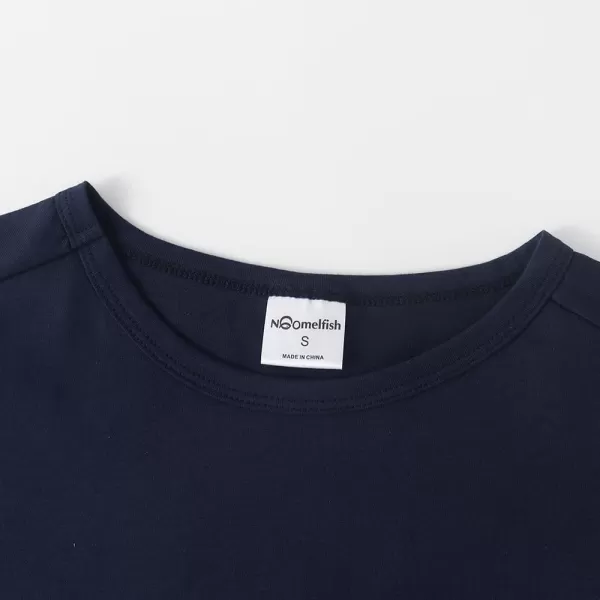 Noomelfish Girls Short Sleeve Heart Pocket Tshirts Casual Cotton Tee Tops Blouse 512 YearsNavy Blue