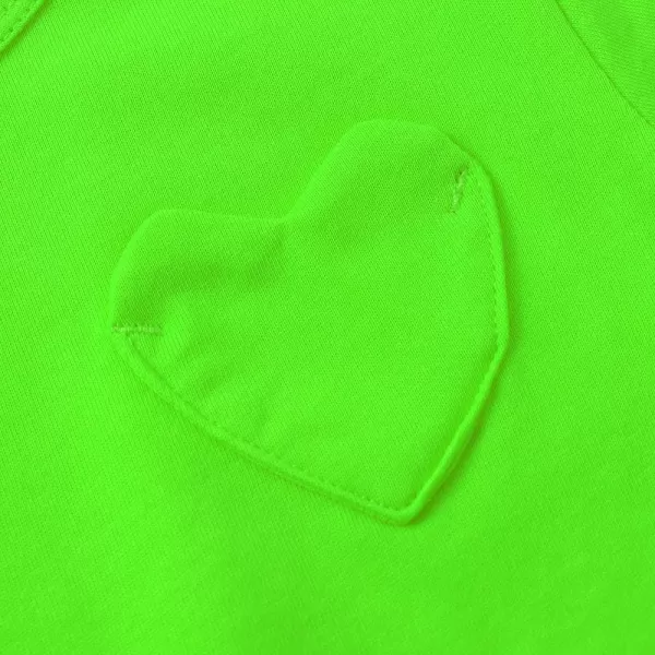 Noomelfish Girls Short Sleeve Heart Pocket Tshirts Casual Cotton Tee Tops Blouse 512 YearsNeon Green