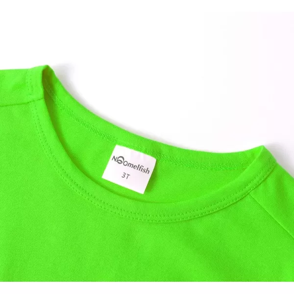 Noomelfish Girls Short Sleeve Heart Pocket Tshirts Casual Cotton Tee Tops Blouse 512 YearsNeon Green