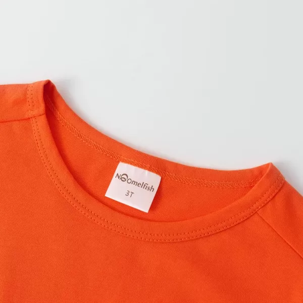 Noomelfish Girls Short Sleeve Heart Pocket Tshirts Casual Cotton Tee Tops Blouse 512 YearsOrange