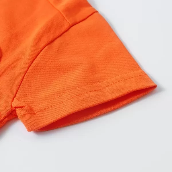 Noomelfish Girls Short Sleeve Heart Pocket Tshirts Casual Cotton Tee Tops Blouse 512 YearsOrange