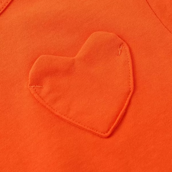 Noomelfish Girls Short Sleeve Heart Pocket Tshirts Casual Cotton Tee Tops Blouse 512 YearsOrange