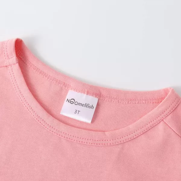 Noomelfish Girls Short Sleeve Heart Pocket Tshirts Casual Cotton Tee Tops Blouse 512 YearsPink