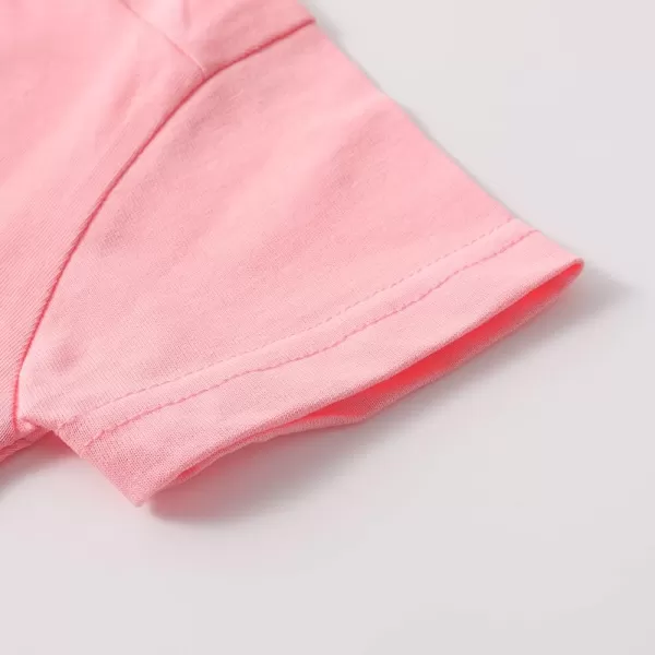 Noomelfish Girls Short Sleeve Heart Pocket Tshirts Casual Cotton Tee Tops Blouse 512 YearsPink