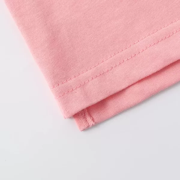 Noomelfish Girls Short Sleeve Heart Pocket Tshirts Casual Cotton Tee Tops Blouse 512 YearsPink