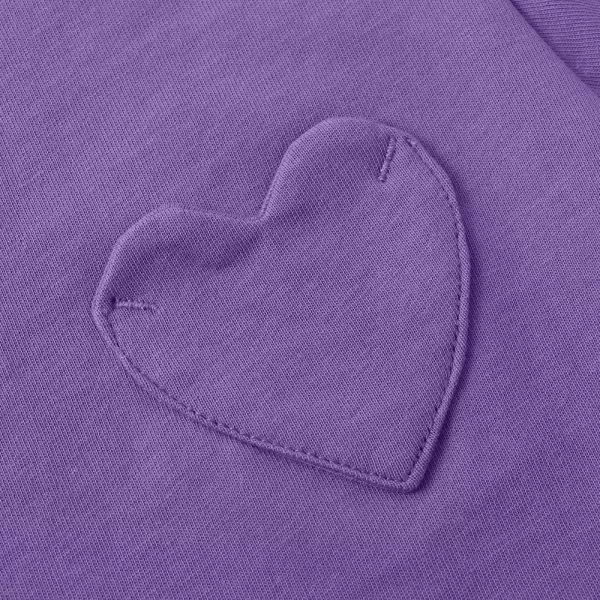 Noomelfish Girls Short Sleeve Heart Pocket Tshirts Casual Cotton Tee Tops Blouse 512 YearsPurple