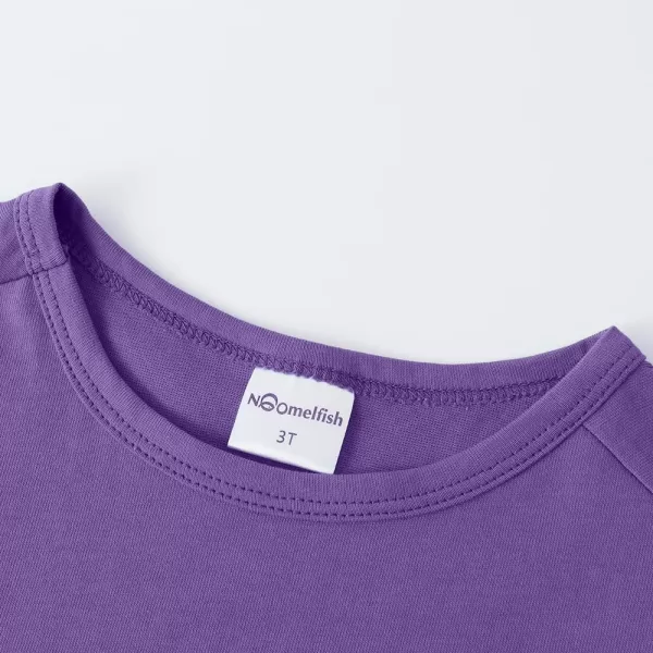 Noomelfish Girls Short Sleeve Heart Pocket Tshirts Casual Cotton Tee Tops Blouse 512 YearsPurple