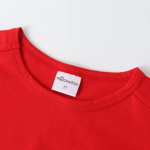 Noomelfish Girls Short Sleeve Heart Pocket Tshirts Casual Cotton Tee Tops Blouse 512 YearsRed