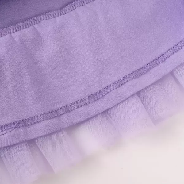 Noomelfish Girls Short Sleeve Layered Tulle Tutu Dress Ruffle Tiered Summer Princess Party Sundress 28 YearsLilac Purple