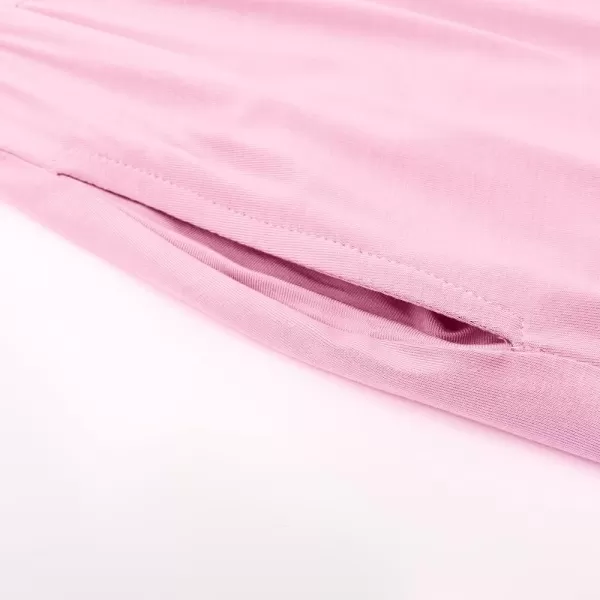 Noomelfish Girls Short Sleeve Maxi Dress Solid Color Casual Long Dresses with Pockets 412 YearsPink