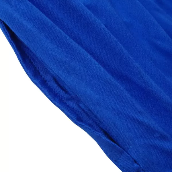 Noomelfish Girls Short Sleeve Maxi Dress Solid Color Casual Long Dresses with Pockets 412 YearsRoyal Blue