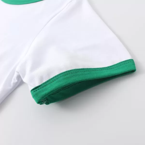 Noomelfish Girls Short Sleeve Ringer Tee Tops Contrast Binding Cotton Tshirts 512 YearsWhite and Green