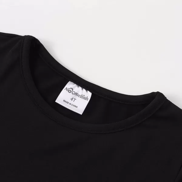 Noomelfish Girls Short Sleeve Scalloped Edge TShirts Casual Cute Summer Tee Tops Blouse 512 YearsBlack