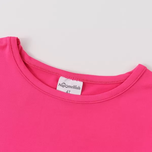 Noomelfish Girls Short Sleeve Scalloped Edge TShirts Casual Cute Summer Tee Tops Blouse 512 YearsHot Pink
