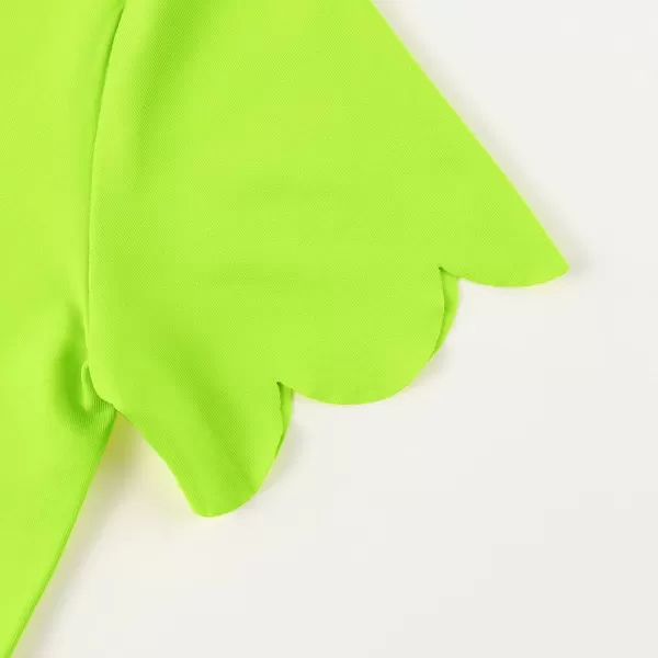 Noomelfish Girls Short Sleeve Scalloped Edge TShirts Casual Cute Summer Tee Tops Blouse 512 YearsNeon Green