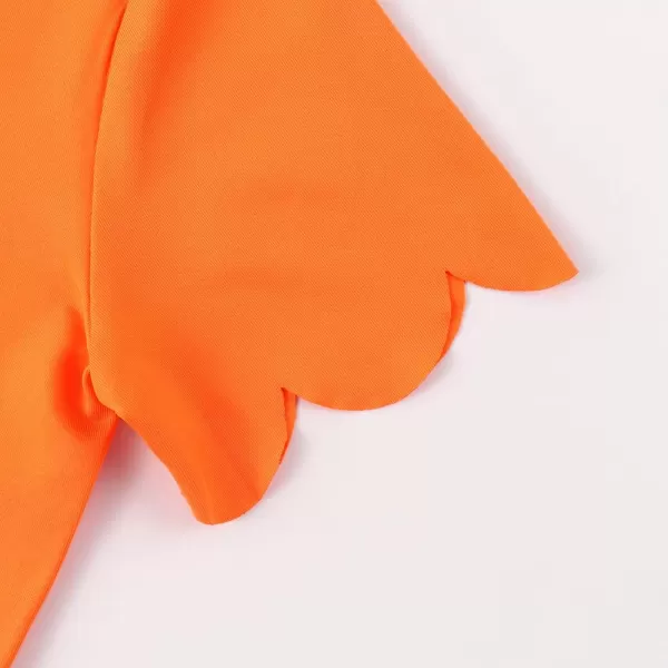 Noomelfish Girls Short Sleeve Scalloped Edge TShirts Casual Cute Summer Tee Tops Blouse 512 YearsNeon Orange