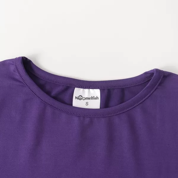 Noomelfish Girls Short Sleeve Scalloped Edge TShirts Casual Cute Summer Tee Tops Blouse 512 YearsPurple