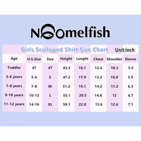Noomelfish Girls Short Sleeve Scalloped Edge TShirts Casual Cute Summer Tee Tops Blouse 512 YearsWhite