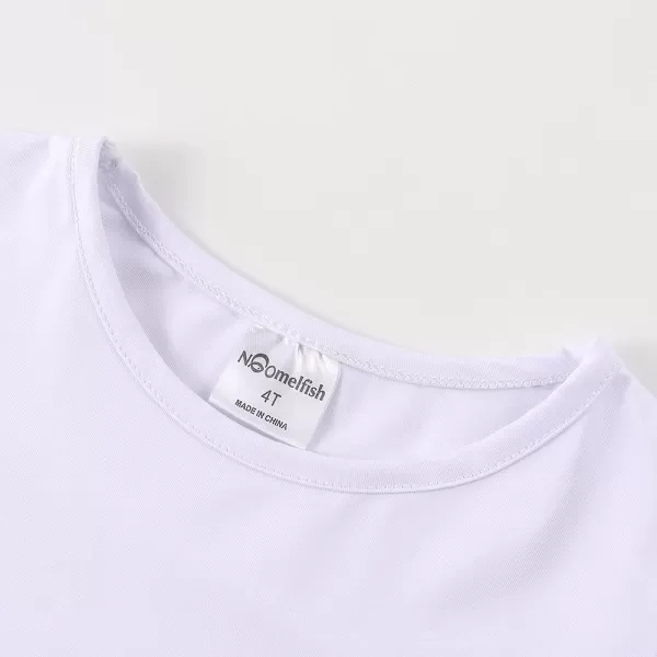 Noomelfish Girls Short Sleeve Scalloped Edge TShirts Casual Cute Summer Tee Tops Blouse 512 YearsWhite