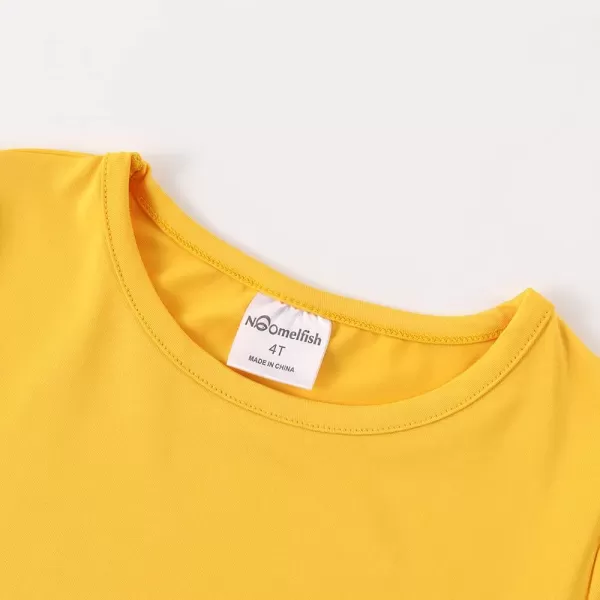 Noomelfish Girls Short Sleeve Scalloped Edge TShirts Casual Cute Summer Tee Tops Blouse 512 YearsYellow