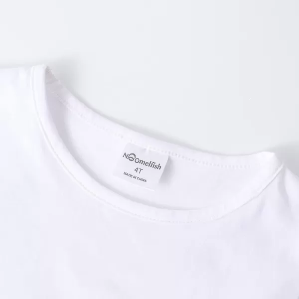 Noomelfish Girls Side Cinched Ruffle Dress Short Sleeve Casual Drawstring Tie Cotton Dresses 412 YearsWhite
