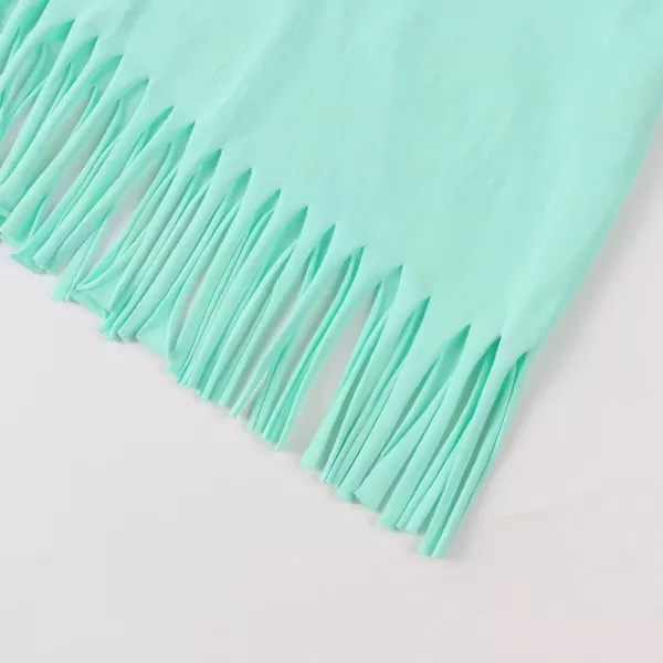 Noomelfish Girls Sleeveless Fringe Dress Cotton Summer Casual Sundress 312 YearsLight Green