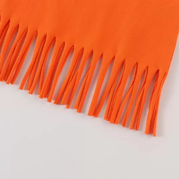 Noomelfish Girls Sleeveless Fringe Dress Cotton Summer Casual Sundress 312 YearsOrange