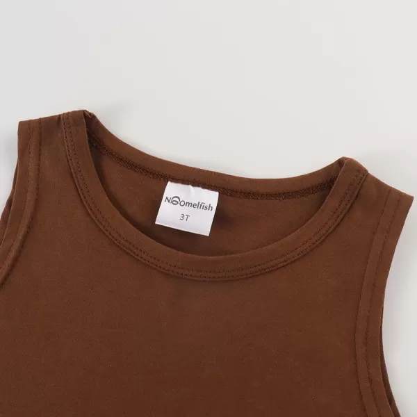 Noomelfish Girls Sleeveless Fringe Dress Cotton Summer Casual Sundress 312 YearsRust Brown