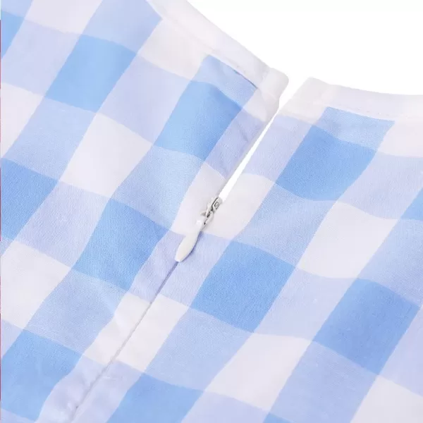 Noomelfish Girls Sleeveless Plaid Dress Casual Ruffle Tiered Sundress with Pockets 312 YearsBlue Check Gingham