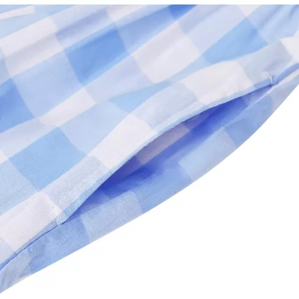 Noomelfish Girls Sleeveless Plaid Dress Casual Ruffle Tiered Sundress with Pockets 312 YearsBlue Check Gingham