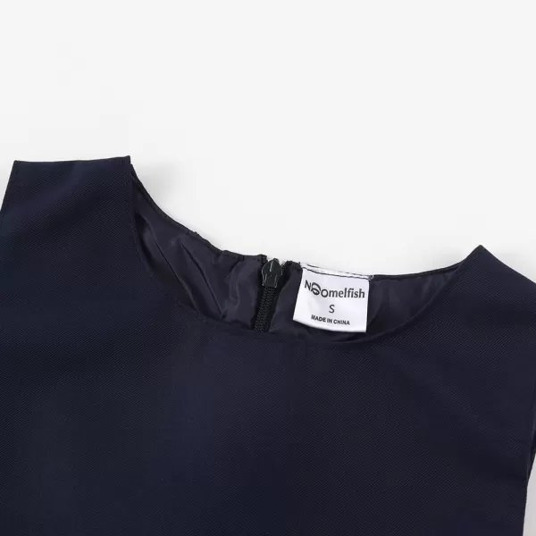 Noomelfish Girls Sleeveless School Uniform Jumper Dress with Belt 512 YearsNavy Blue