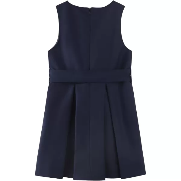 Noomelfish Girls Sleeveless School Uniform Jumper Dress with Belt 512 YearsNavy Blue