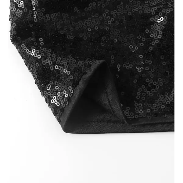 Noomelfish Girls Sparkly Sequin Shorts Elastic Waist Glitter Party Dance Short Pants 512 YearsBlack