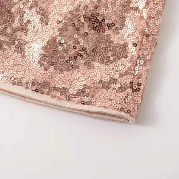 Noomelfish Girls Sparkly Sequin Shorts Elastic Waist Glitter Party Dance Short Pants 512 YearsChampagne