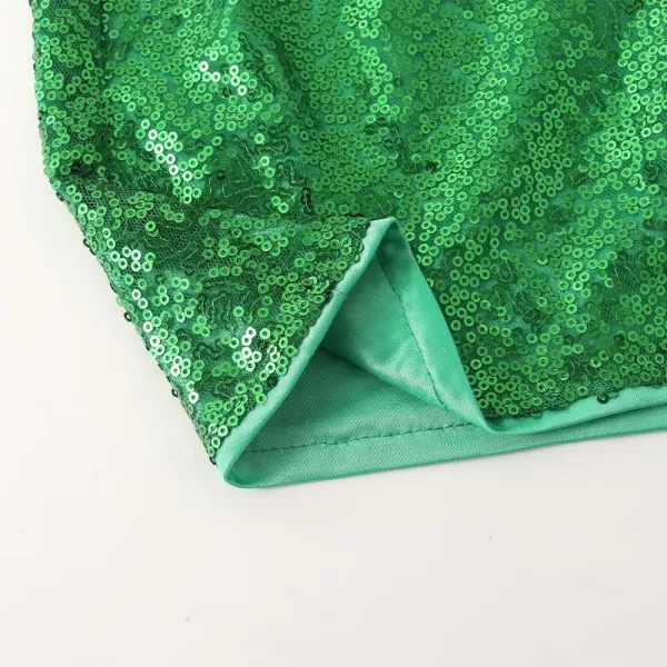 Noomelfish Girls Sparkly Sequin Shorts Elastic Waist Glitter Party Dance Short Pants 512 YearsGreen