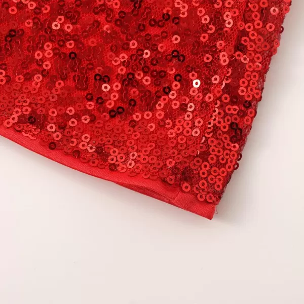 Noomelfish Girls Sparkly Sequin Shorts Elastic Waist Glitter Party Dance Short Pants 512 YearsRed