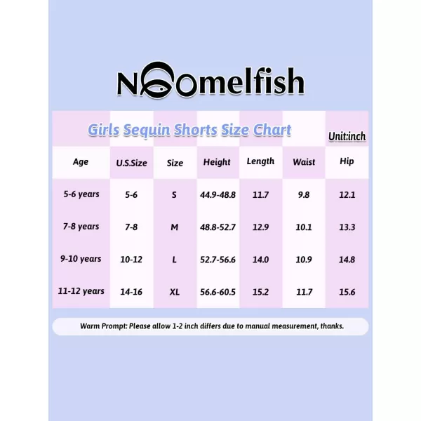 Noomelfish Girls Sparkly Sequin Shorts Elastic Waist Glitter Party Dance Short Pants 512 YearsRed
