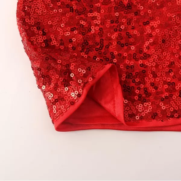 Noomelfish Girls Sparkly Sequin Shorts Elastic Waist Glitter Party Dance Short Pants 512 YearsRed