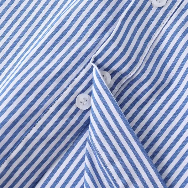 Noomelfish Girls Striped Ruffle Cold Shoulder Top Blouse Short Sleeve Button Down Shirts Royal Blue Striped Size 56 Years