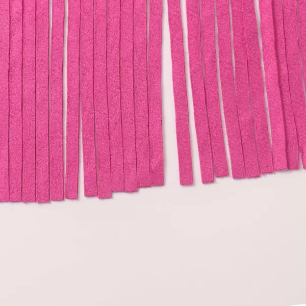 Noomelfish Girls Suede Fringe Vest Sleeveless Boho Tassels Jacket Cardigan 512 YearsHot Pink