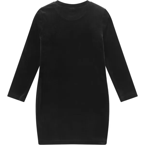 Noomelfish Girls Velvet Bodycon Dress Long Sleeve Fancy Party Pencil Dresses 512 YearsBlack
